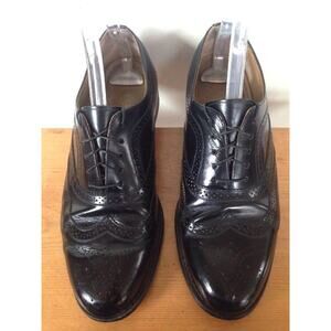 Vintage Towncraft Black Leather Soles Mens Wingtips Dress Oxfords Shoes 10D 44